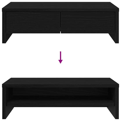 Monitorständer mit Schubladen Schwarz Eichen-Optik 50x27x15 cm