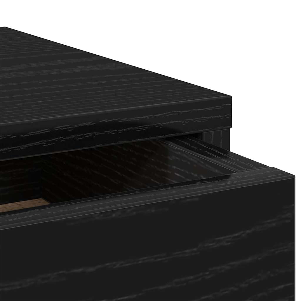 Monitorständer mit Schubladen Schwarz Eichen-Optik 50x27x15 cm