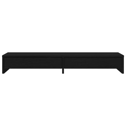 Monitorständer mit Schubladen Schwarz Eichen-Optik 100x27x15 cm