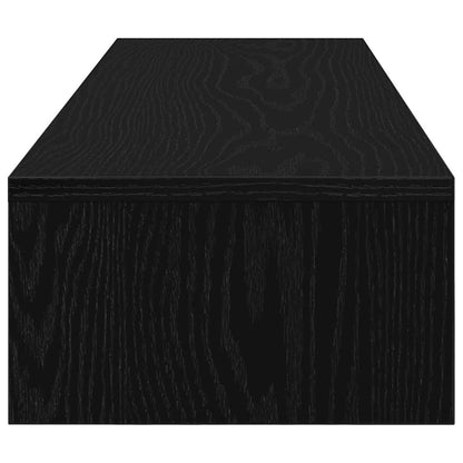 Monitorständer mit Schubladen Schwarz Eichen-Optik 100x27x15 cm