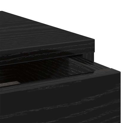 Monitorständer mit Schubladen Schwarz Eichen-Optik 100x27x15 cm
