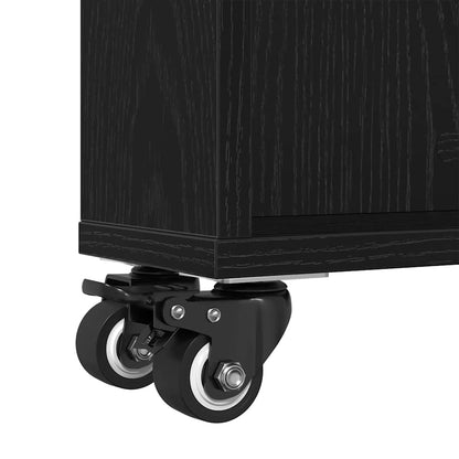 Schmaler Aufbewahrungstrolley Schwarze Eiche 48 x 13 x 68 cm