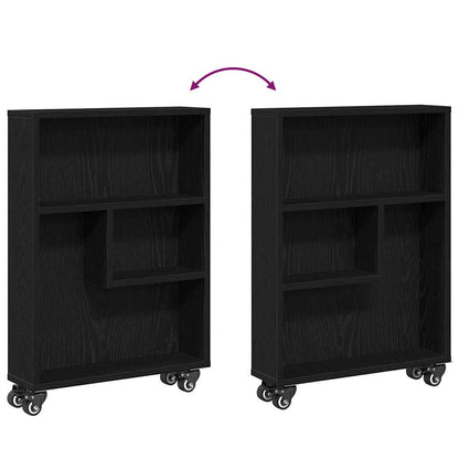 Schmaler Aufbewahrungstrolley Schwarze Eiche 48 x 13 x 68 cm