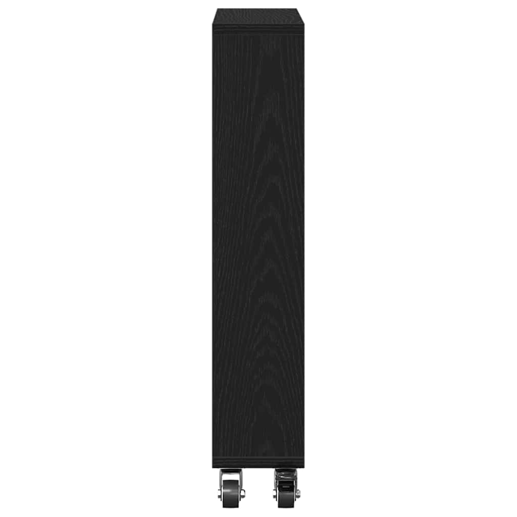 Schmaler Aufbewahrungstrolley Schwarze Eiche 48 x 13 x 68 cm