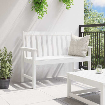 Gartenbank mit Kissen Weiß 120 x 59 x 88cm Plastik