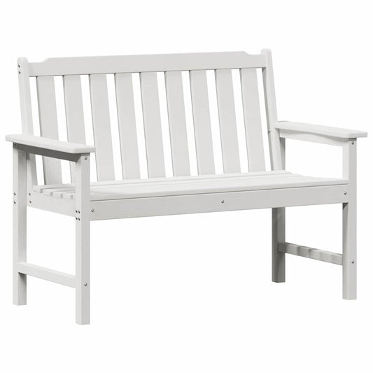 Gartenbank mit Kissen Weiß 120 x 59 x 88cm Plastik