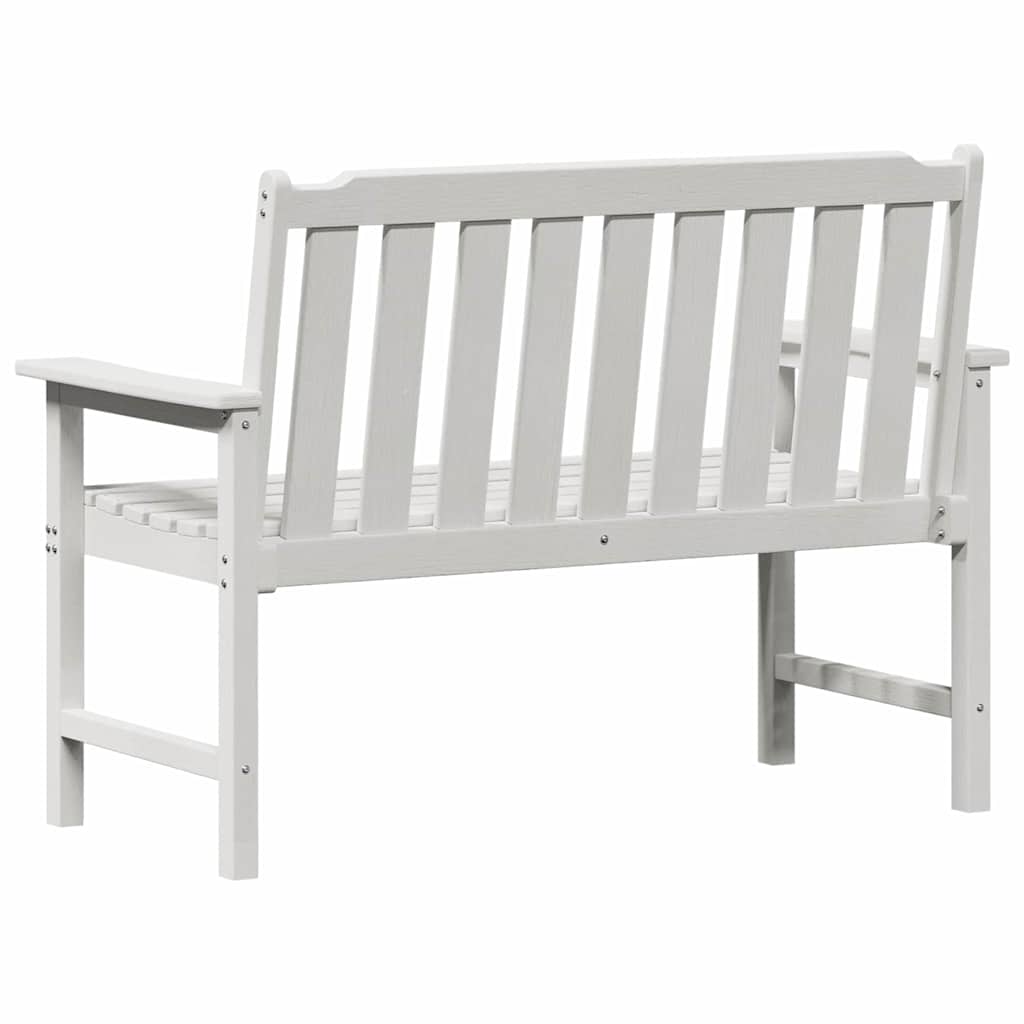 Gartenbank mit Kissen Weiß 120 x 59 x 88cm Plastik