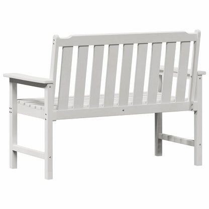 Gartenbank mit Kissen Weiß 120 x 59 x 88cm Plastik