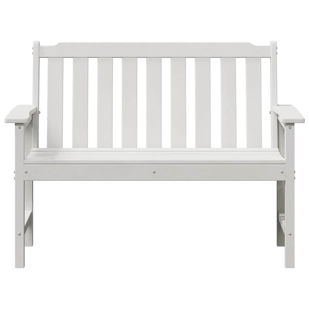 Gartenbank mit Kissen Weiß 120 x 59 x 88cm Plastik