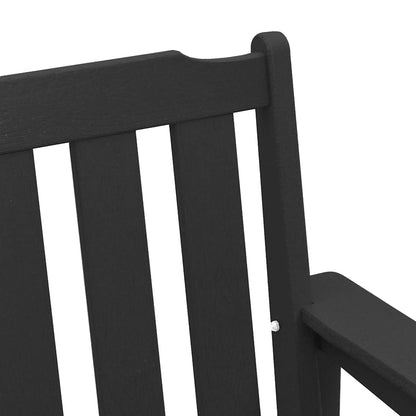 Gartenbank mit Kissen Schwarz 120 x 59 x 88cm Plastik