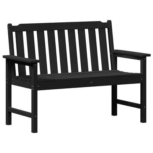 Gartenbank mit Kissen Schwarz 120 x 59 x 88cm Plastik