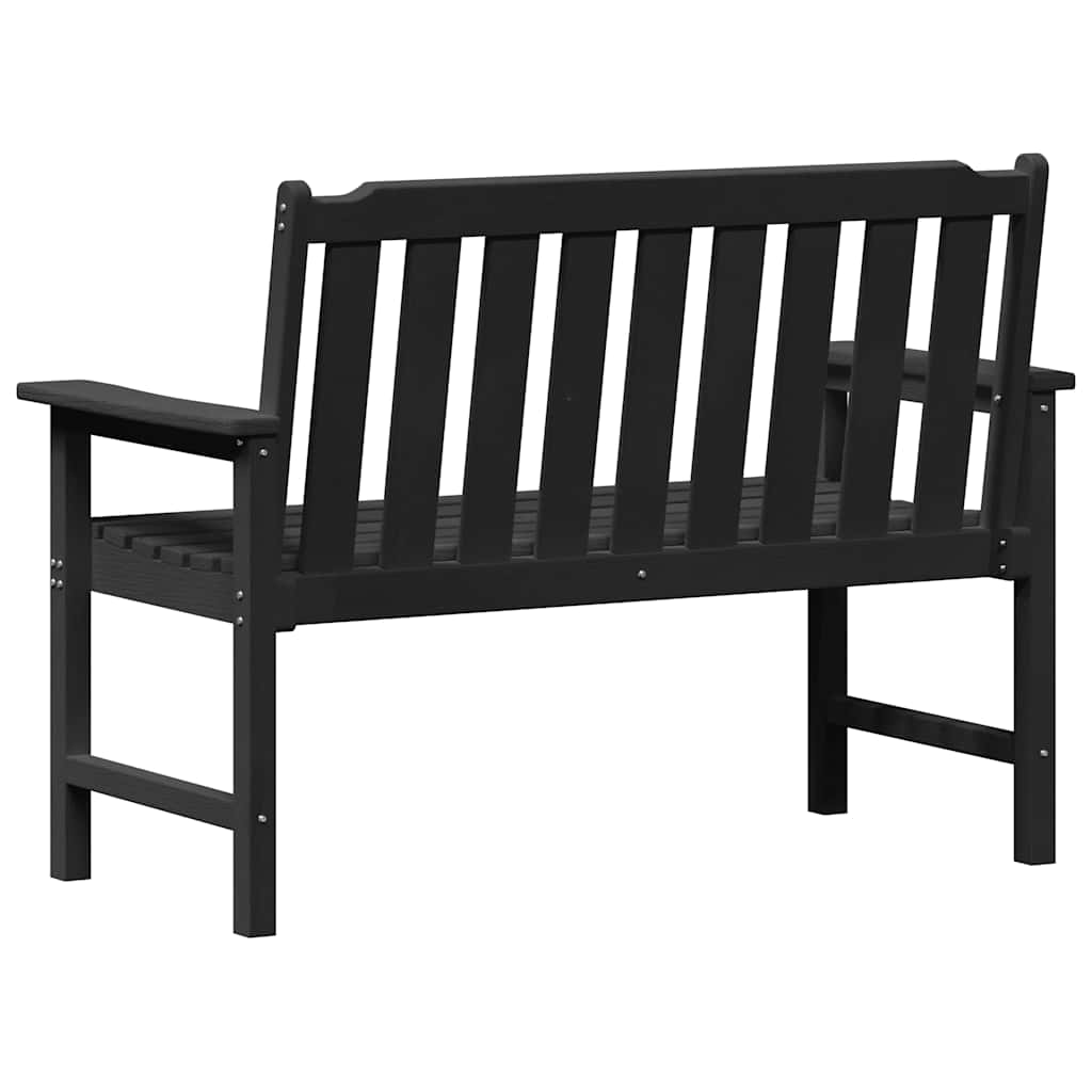 Gartenbank mit Kissen Schwarz 120 x 59 x 88cm Plastik