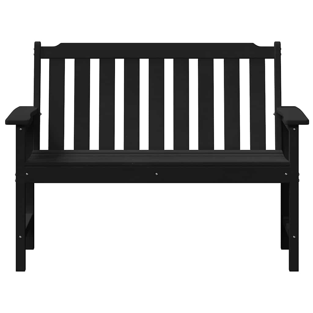 Gartenbank mit Kissen Schwarz 120 x 59 x 88cm Plastik