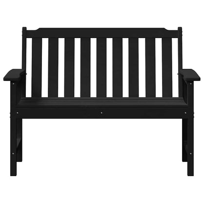 Gartenbank mit Kissen Schwarz 120 x 59 x 88cm Plastik