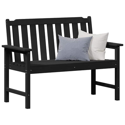 Gartenbank mit Kissen Schwarz 120 x 59 x 88cm Plastik