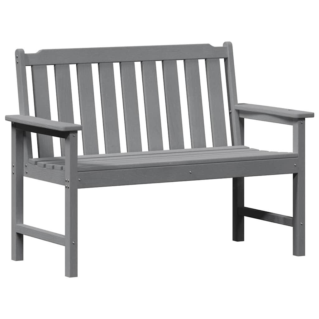 Gartenbank mit Kissen Hellgrau 120 x 59 x 88cm Plastik