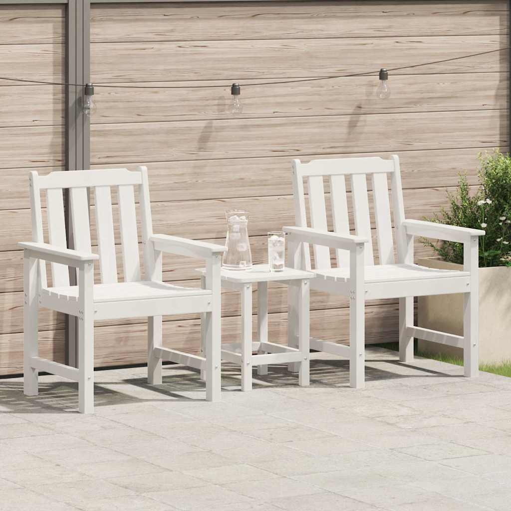 Garten-Essstuhl 2 pcs Weiß 65.5 x 59 x 88cm Plastik
