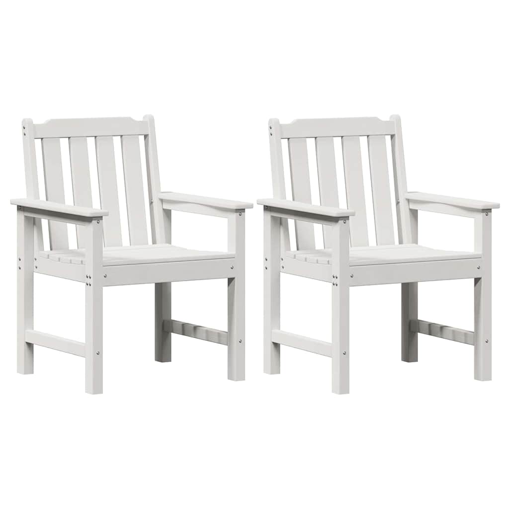 Garten-Essstuhl 2 pcs Weiß 65.5 x 59 x 88cm Plastik