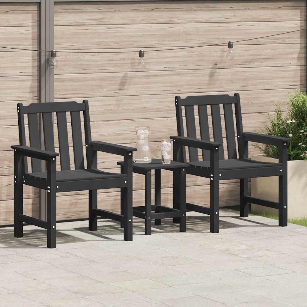 Garten-Essstuhl 2 pcs Schwarz 65.5 x 59 x 88cm Plastik