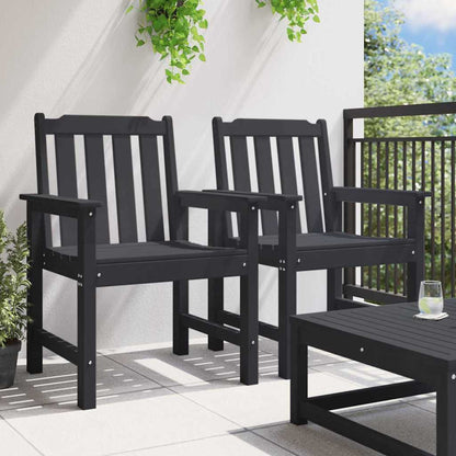 Garten-Essstuhl 2 pcs Schwarz 65.5 x 59 x 88cm Plastik
