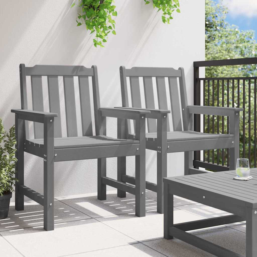 Garten-Essstuhl 2 pcs Hellgrau 65.5 x 59 x 88cm Plastik