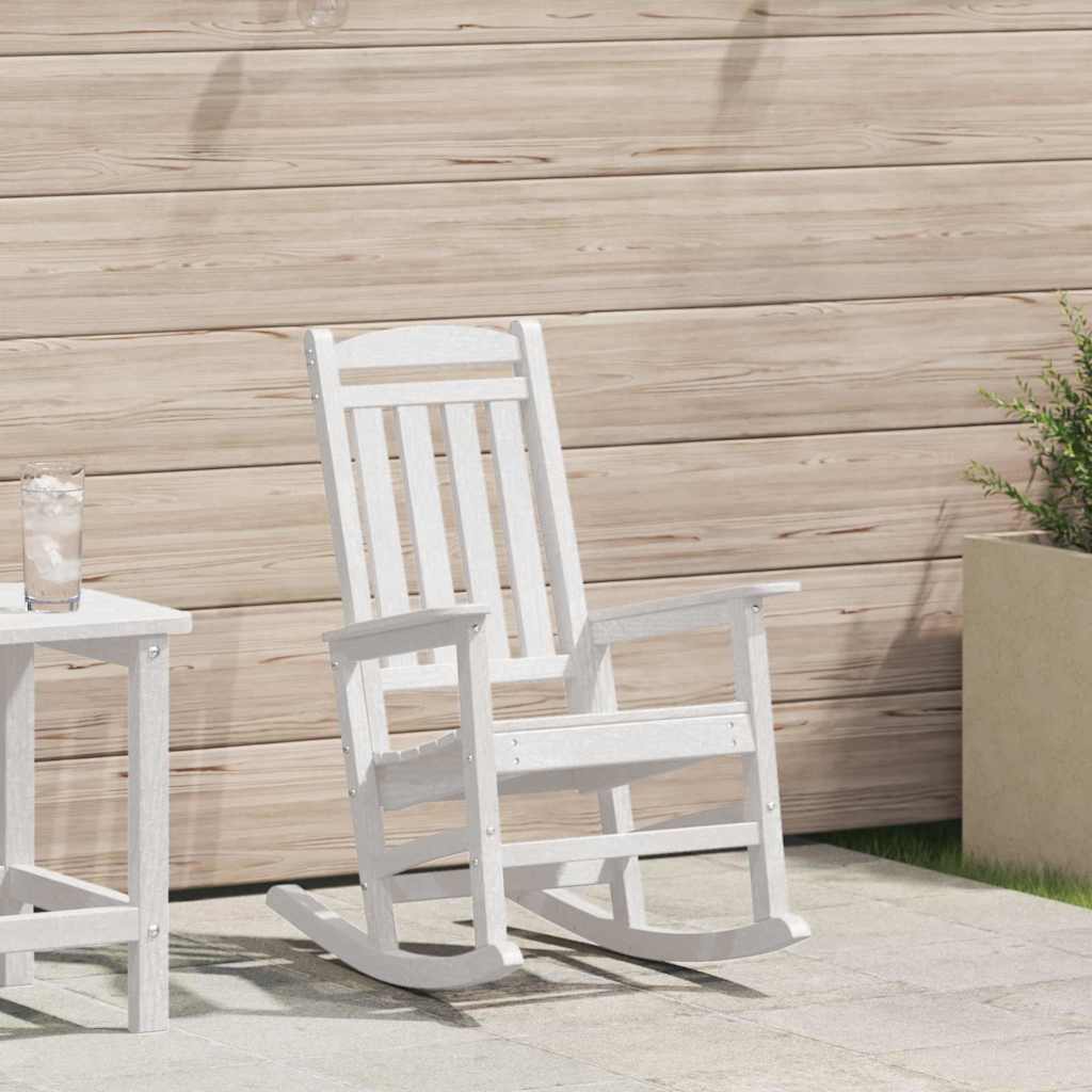 Schaukelstuhl für den Garten Weiß 70 x 92 x 108cm Plastik