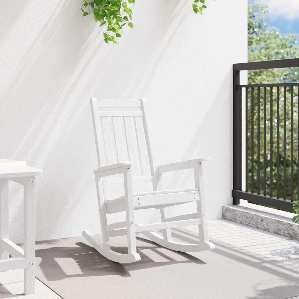 Schaukelstuhl für den Garten Weiß 70 x 92 x 108cm Plastik