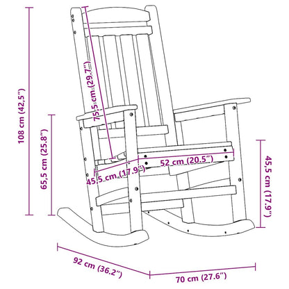 Schaukelstuhl für den Garten Marineblau 70 x 92 x 108cm HDPE