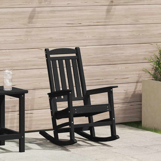 Schaukelstuhl für den Garten Schwarz 70 x 92 x 108cm Plastik
