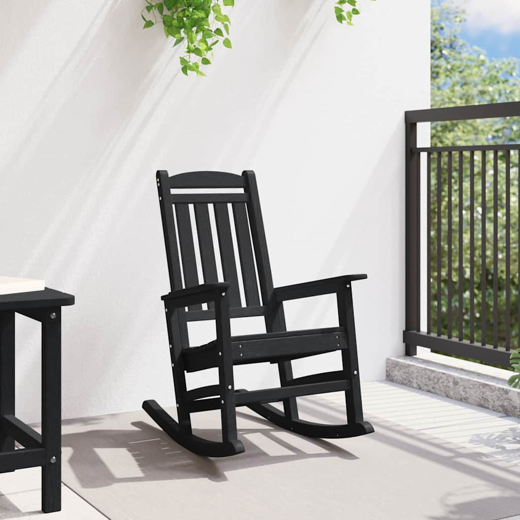 Schaukelstuhl für den Garten Schwarz 70 x 92 x 108cm Plastik