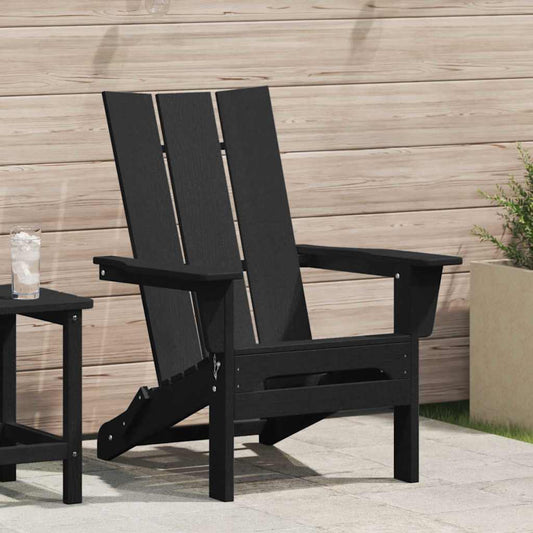 Klappbarer Adirondack-Stuhl Schwarz 74.5 x 80.5 x 90cm Plastik