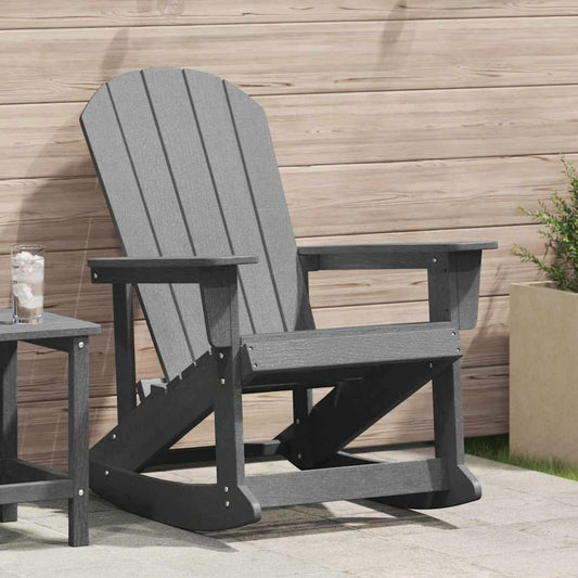 Adirondack-Schaukelstuhl Hellgrau 73,5 x 92 x 90cm Plastik