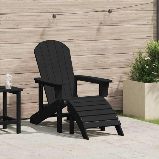 Adirondack-Stuhl mit Kissen Schwarz 74 x 82 x 92 cm Plastik