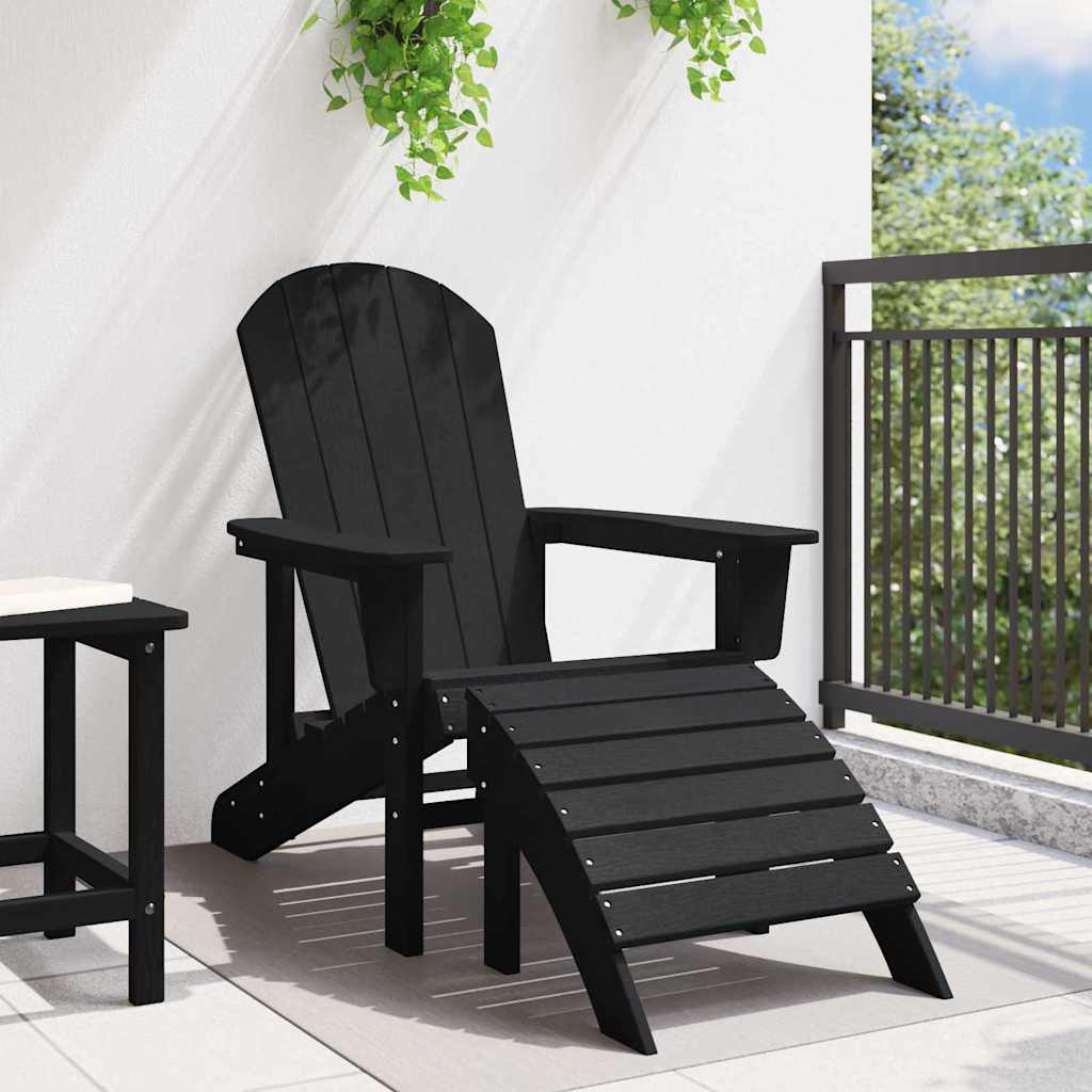 Adirondack-Stuhl mit Kissen Schwarz 74 x 82 x 92 cm Plastik