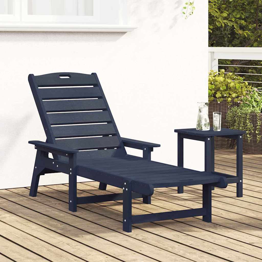 Sonnenliege mit Kissen Marineblau 73,5 x 92 x 90cm Plastik