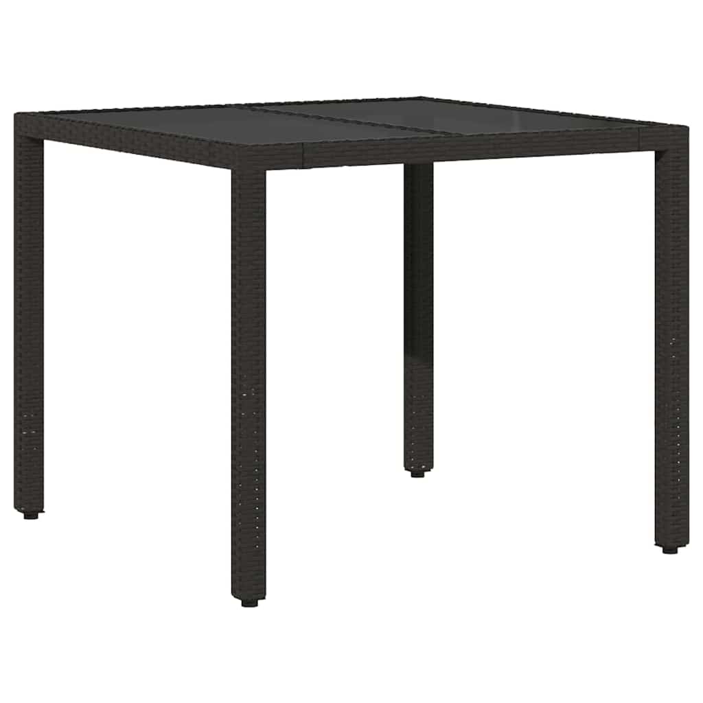 Garten Essgruppe 3 pcs Schwarz Poly Rattan