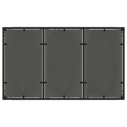 Garten Essgruppe 7 pcs Schwarz Poly Rattan