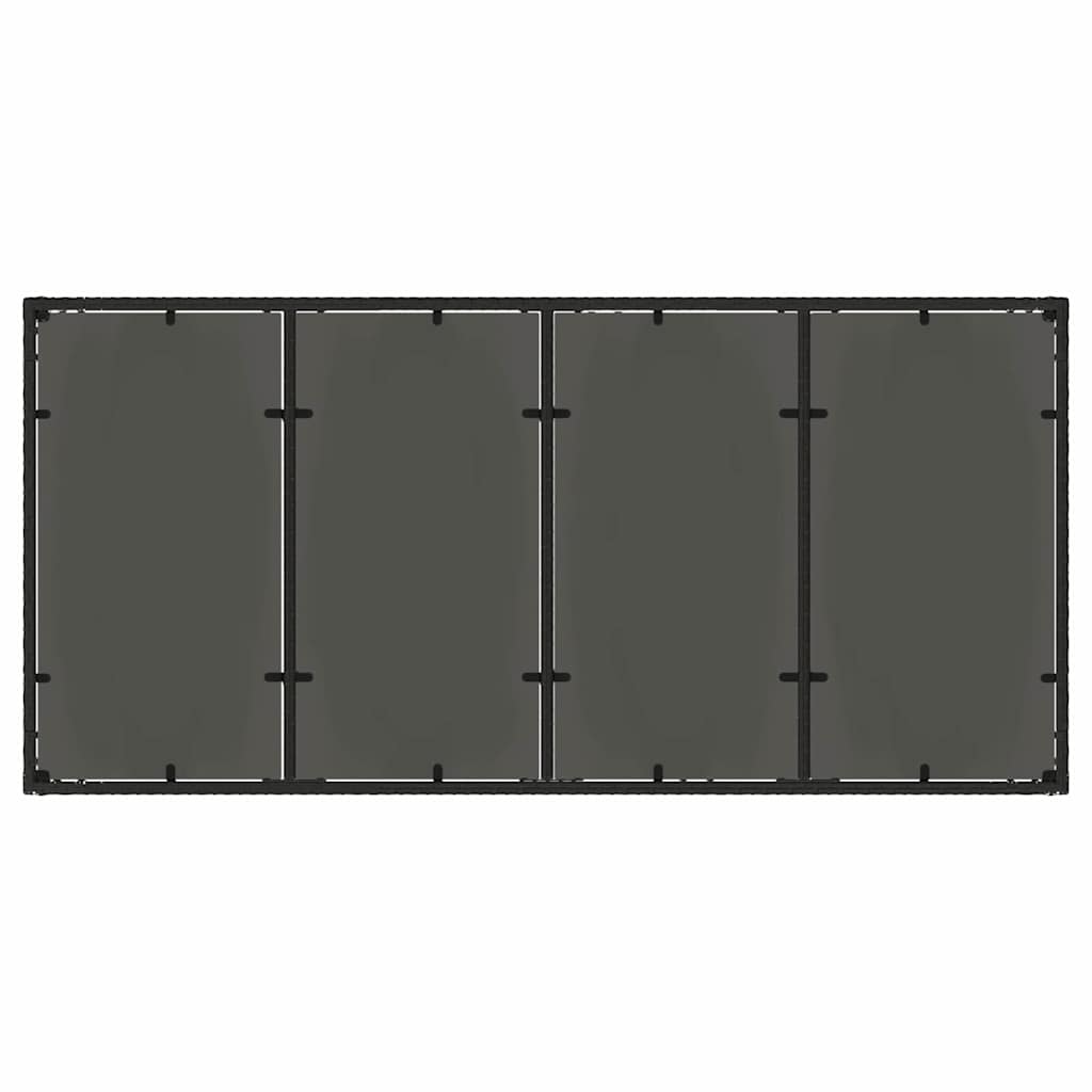 Garten Essgruppe 9 pcs Schwarz Poly Rattan