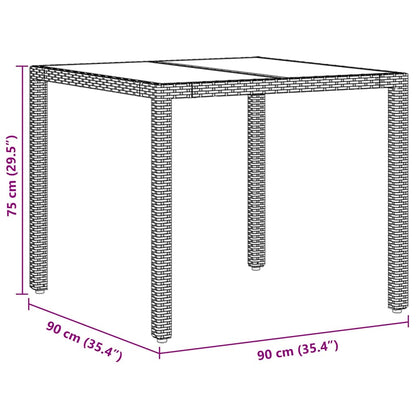 Garten Essgruppe 3 pcs Braun Poly Rattan