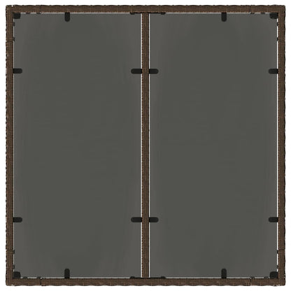 Garten Essgruppe 3 pcs Braun Poly Rattan