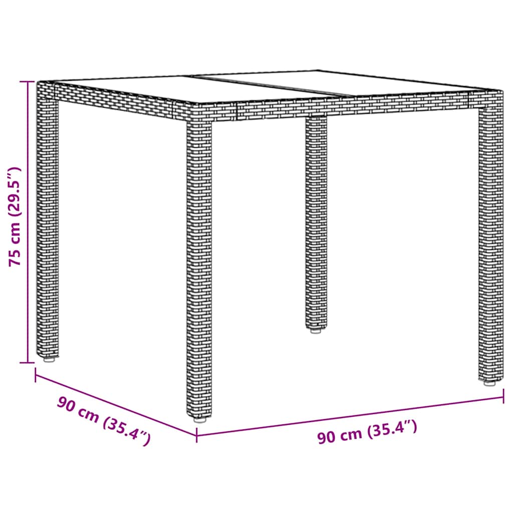 Garten Essgruppe 5 pcs Braun Poly Rattan
