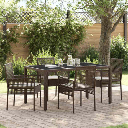 Garten Essgruppe 5 pcs Braun Poly Rattan