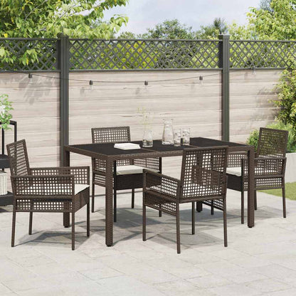 Garten Essgruppe 5 pcs Braun Poly Rattan