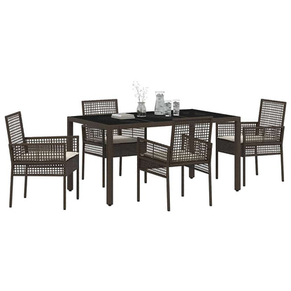 Garten Essgruppe 5 pcs Braun Poly Rattan