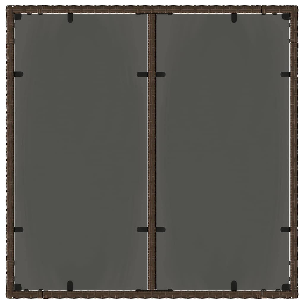 Garten Essgruppe 7 pcs Braun Poly Rattan