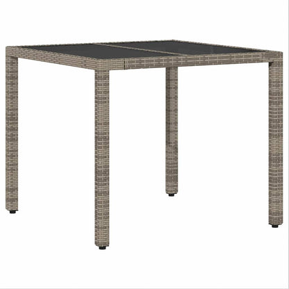 Garten Essgruppe 3 pcs Grau Poly Rattan