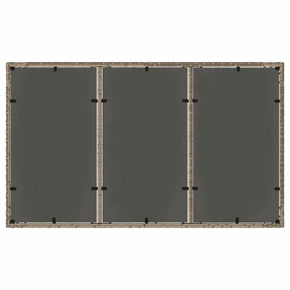 Garten Essgruppe 7 pcs Grau Poly Rattan