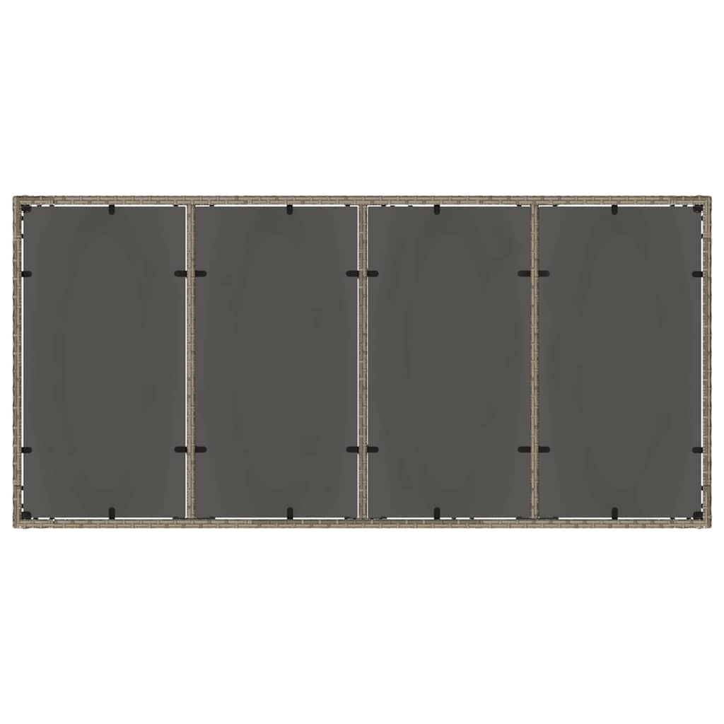 Garten Essgruppe 7 pcs Grau Poly Rattan