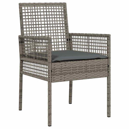 Garten Essgruppe 9 pcs Grau Poly Rattan