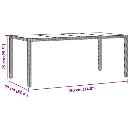 Garten Essgruppe 9 pcs Grau Poly Rattan
